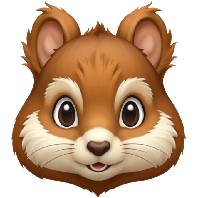 Squirrel face emoji with tail behind it emoji