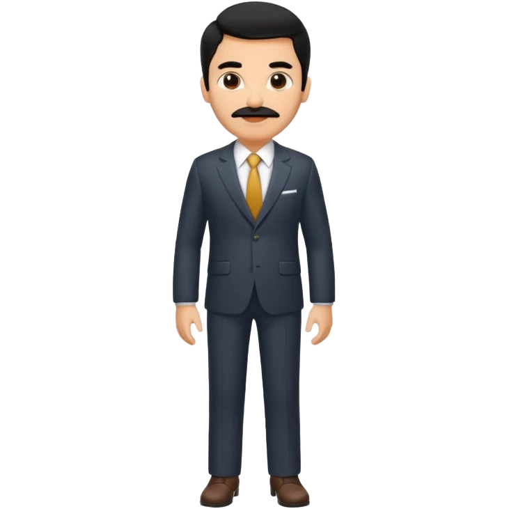 full body manly Tom Buchanan from The Great Gatsby, black hair, not too bushy mustache emoji