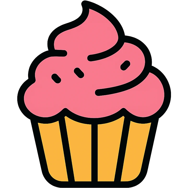 cupcake with pink icing emoji