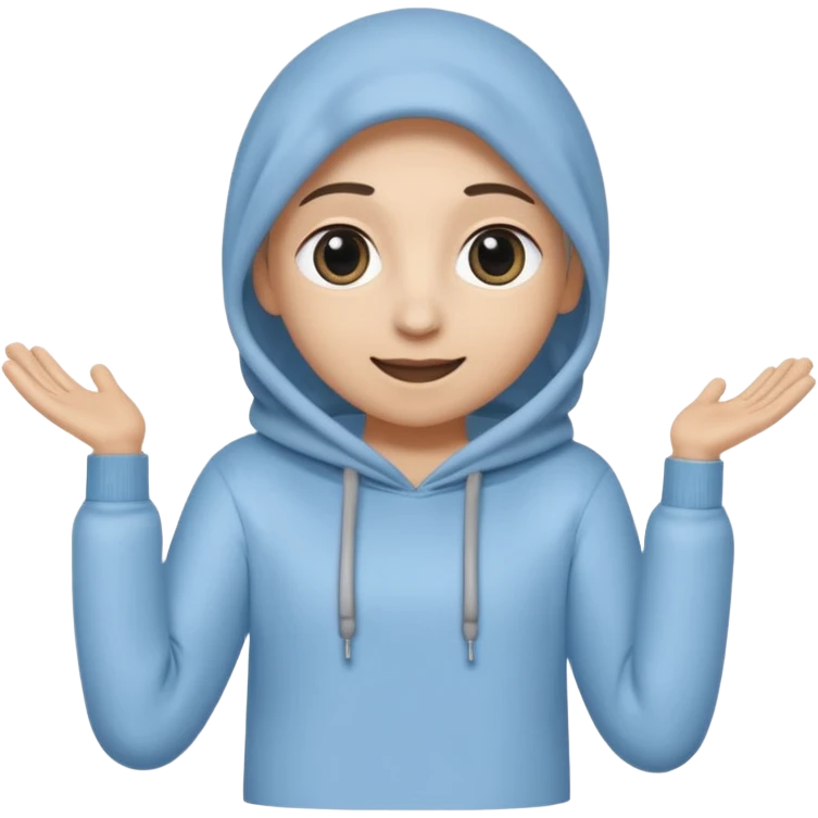 No head..it has 1 eye....stands upright ...wears clothing. is light grey and light blue..looks happy and cuddly... doesnt have a full head.... there is a appendage coming out of top of body with a single large eye emoji