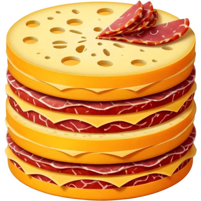 Sliced cheese and sliced salami stacked up emoji
