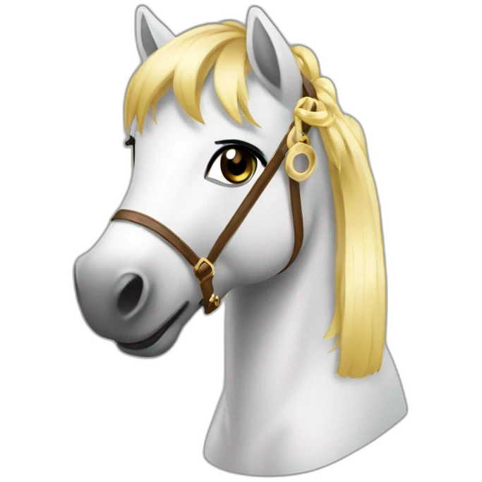 Poney with champagne bootle emoji