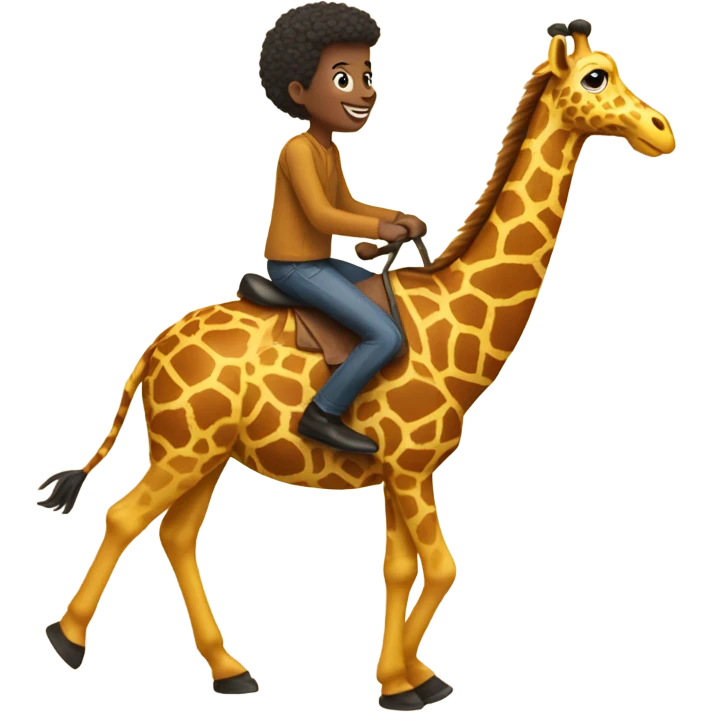 Person riding a giraffe emoji