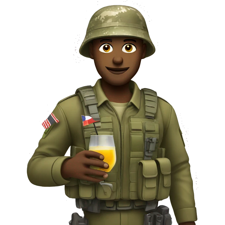 soldier with coctail emoji