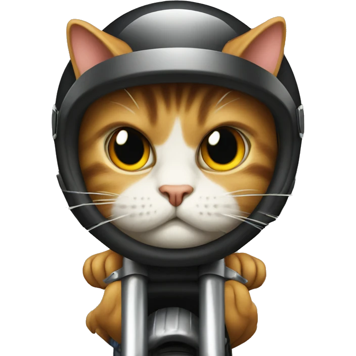 A angry cat riding a motorcycle emoji