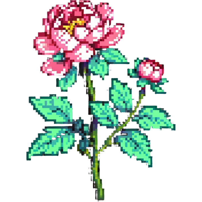 peony flower in pixel art style emoji
