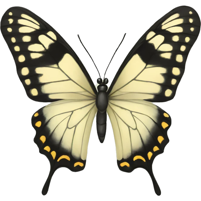 Mariposa blanca y negra  emoji