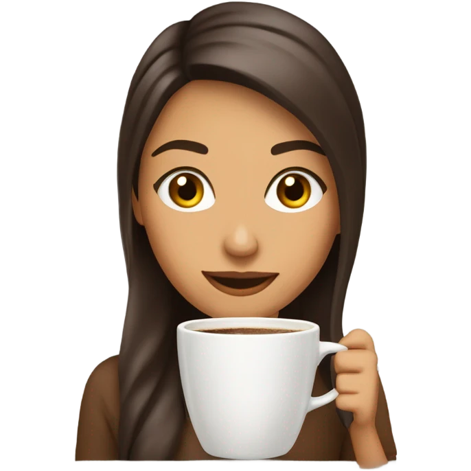 Una chica bebiendo café emoji