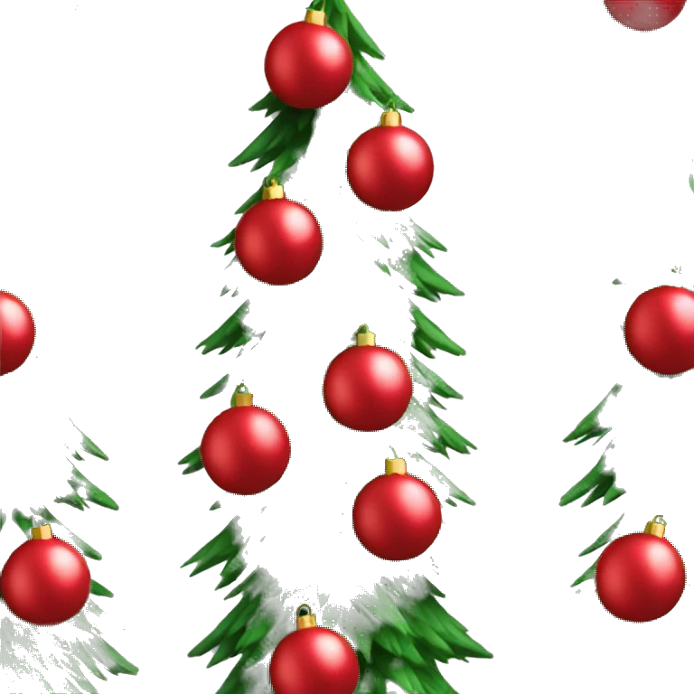 Christmas tree decorated with red ornaments  emoji