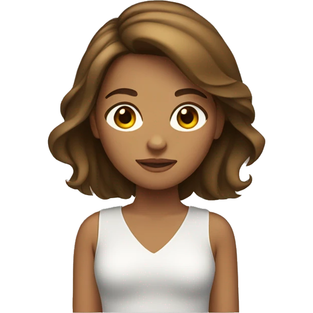 Girl with tan skin and brown hair  emoji