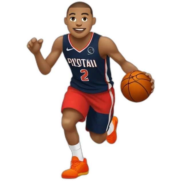 Kylian Mbappé jouant au basket emoji