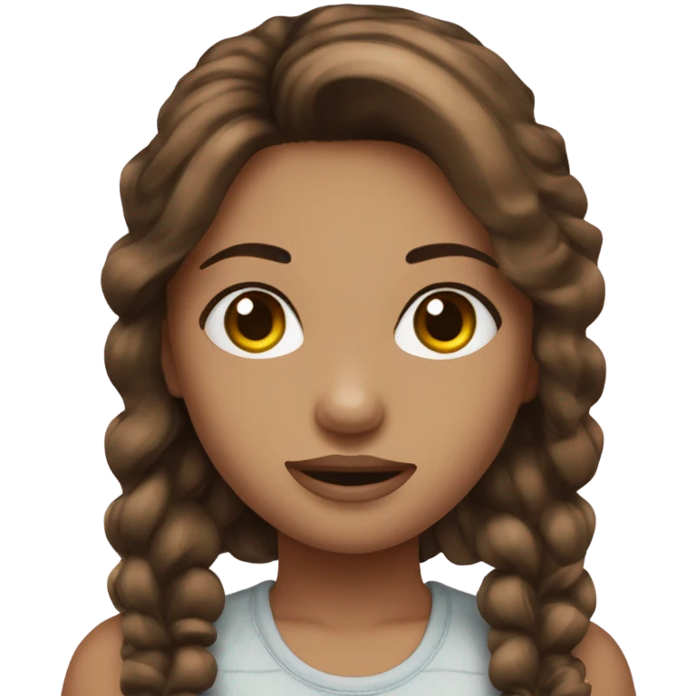 girl with brown hair indoors ￼ add fake eyelashes emoji