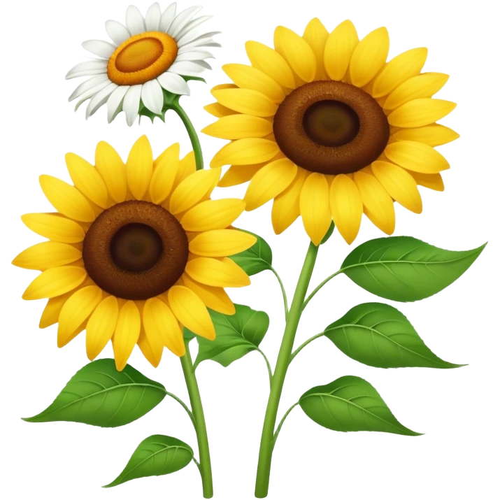 Sunflower and daisy emoji