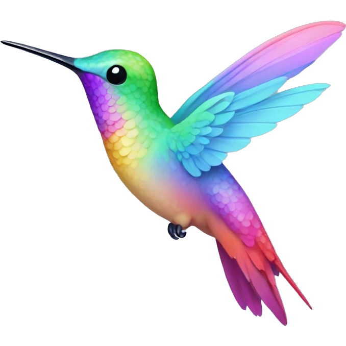 Pastel rainbow hummingbird  emoji