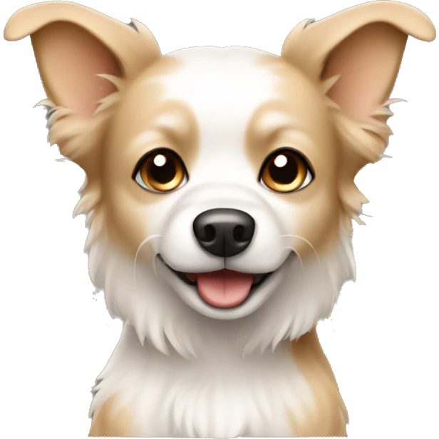 White and tan small dog emoji