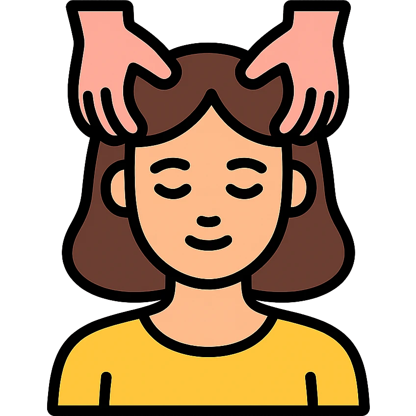 woman head massage emoji