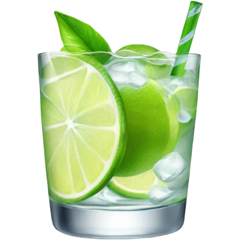 Gin and tonic with lime emoji