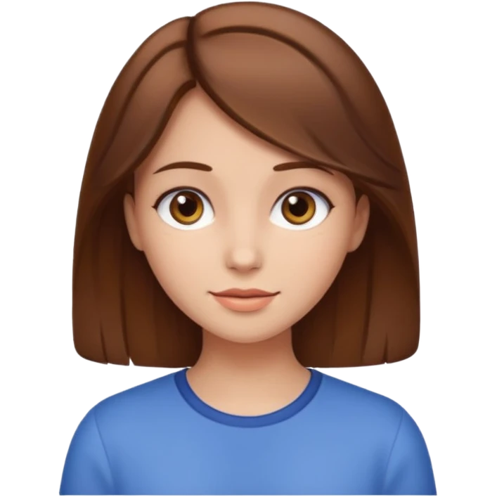Girl with brown hair and soft skin and pretty face emoji