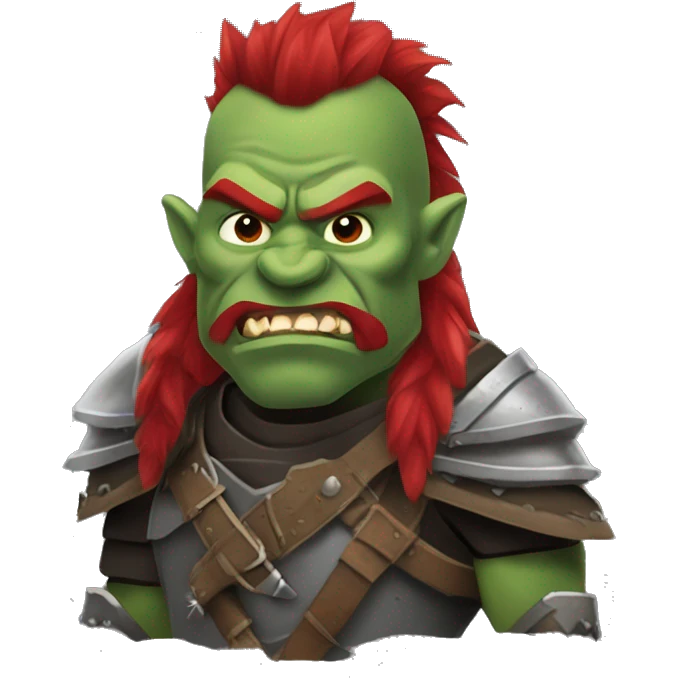 armored orc berserker with red beard & mohican emoji