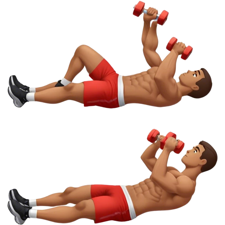 side-view of guy doing decline abdominal Crunches with sixpack emoji