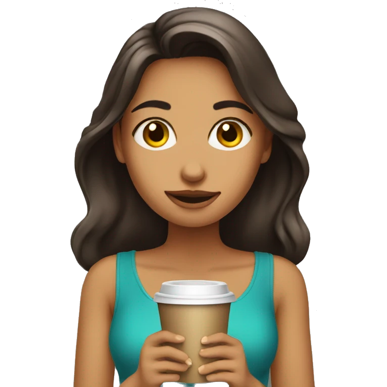 Girl drinking coffee emoji