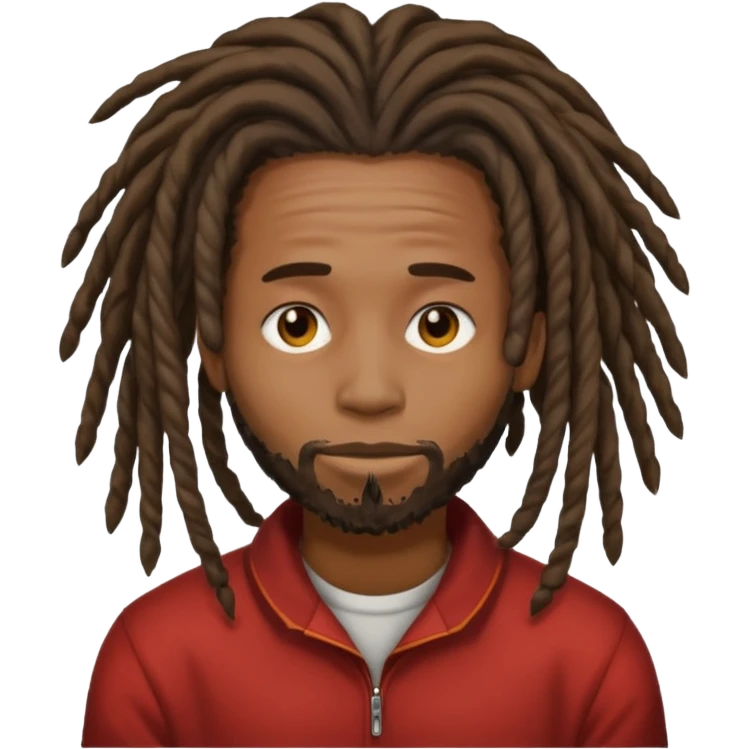 a black men with black long dreads that cover his face  emoji