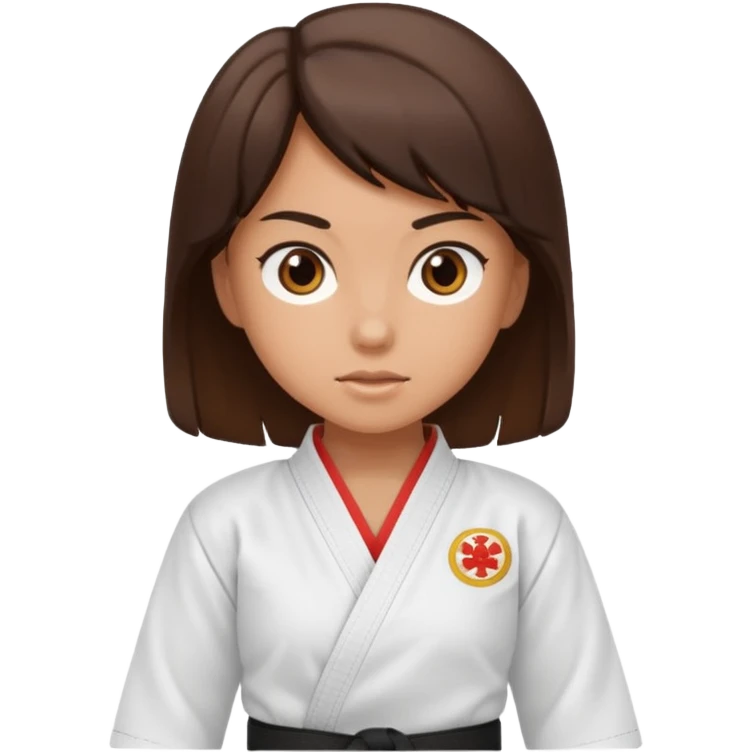 Karate Brunette girl whit brown or black belt emoji