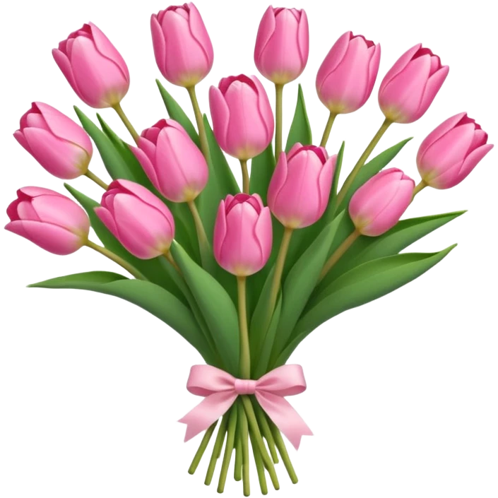 Cute baby pink tulip bouquet emoji