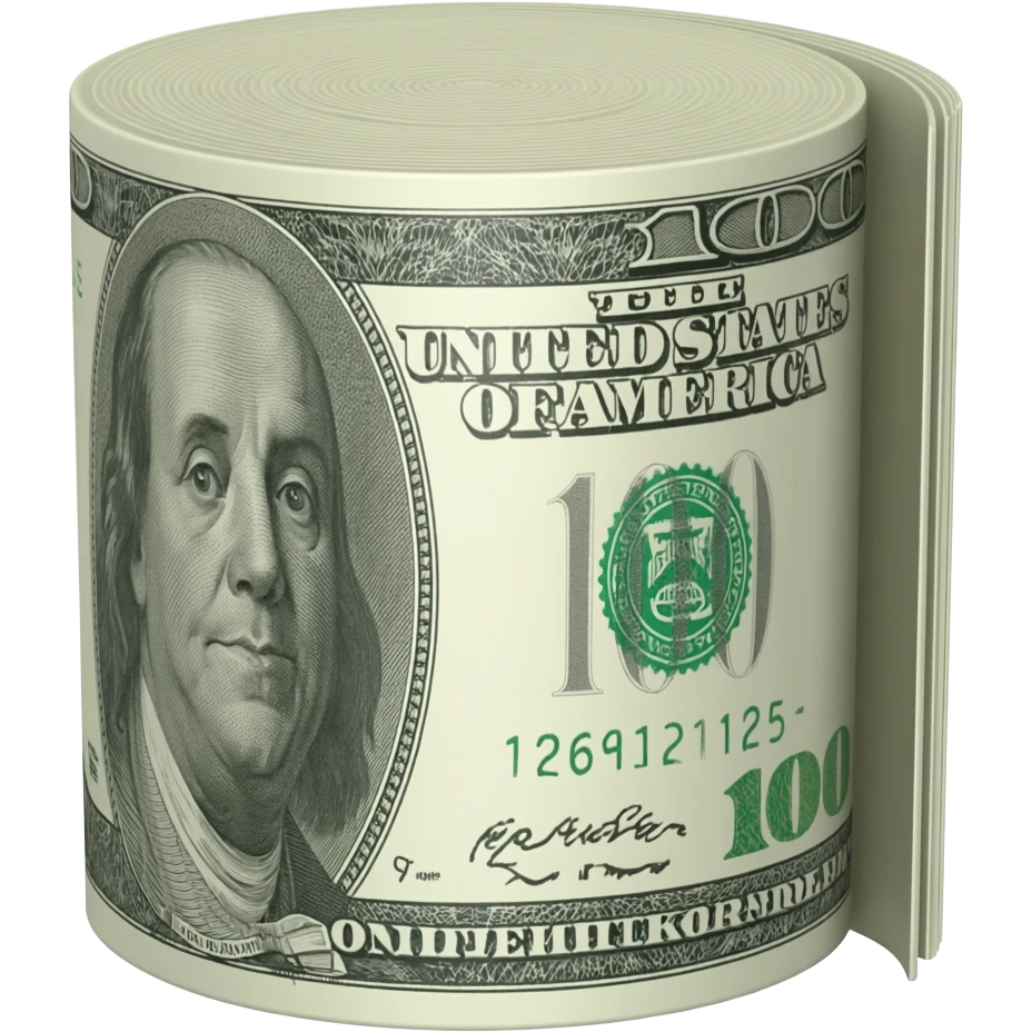 Rollo de papel de dinero emoji