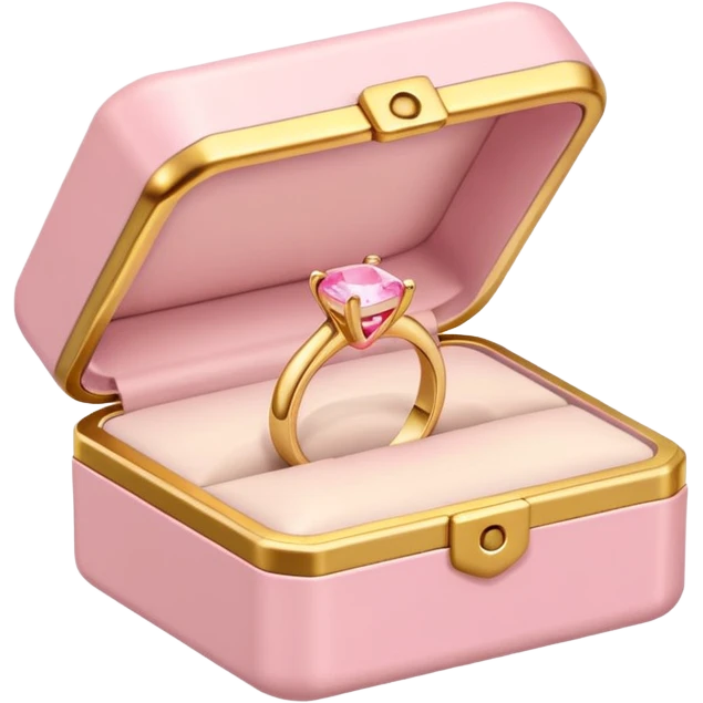 The ring in the box in soft pink, beige and yellow pastel colors emoji