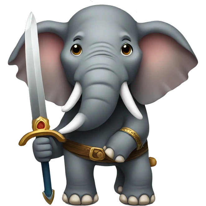 Elephant with a sword emoji
