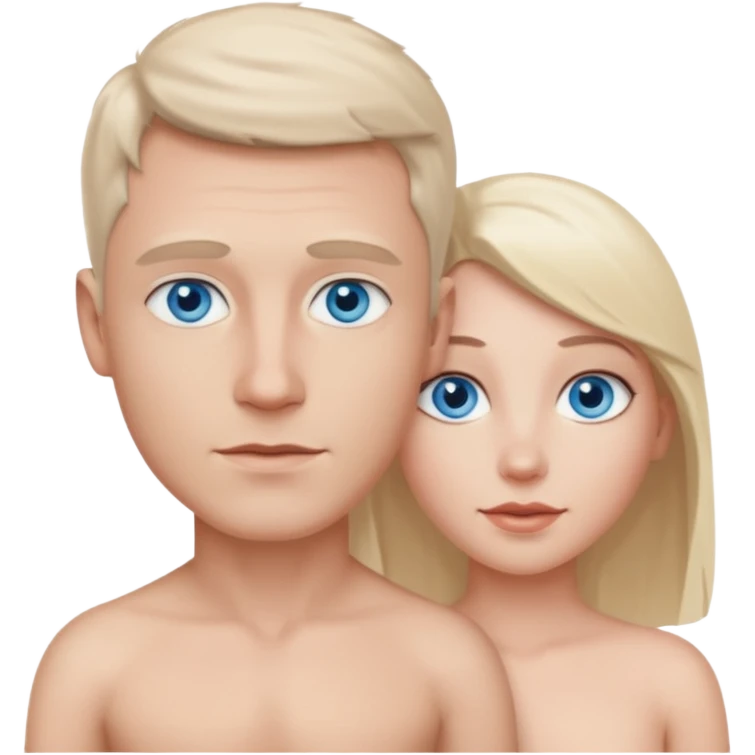 White Man blue eyes and white woman blue eyes having sex naked emoji