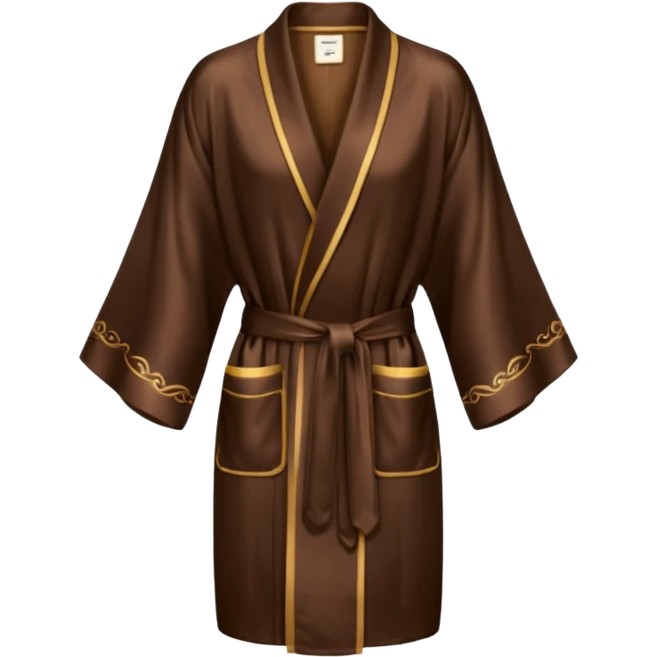 espresso colored silk robe short emoji