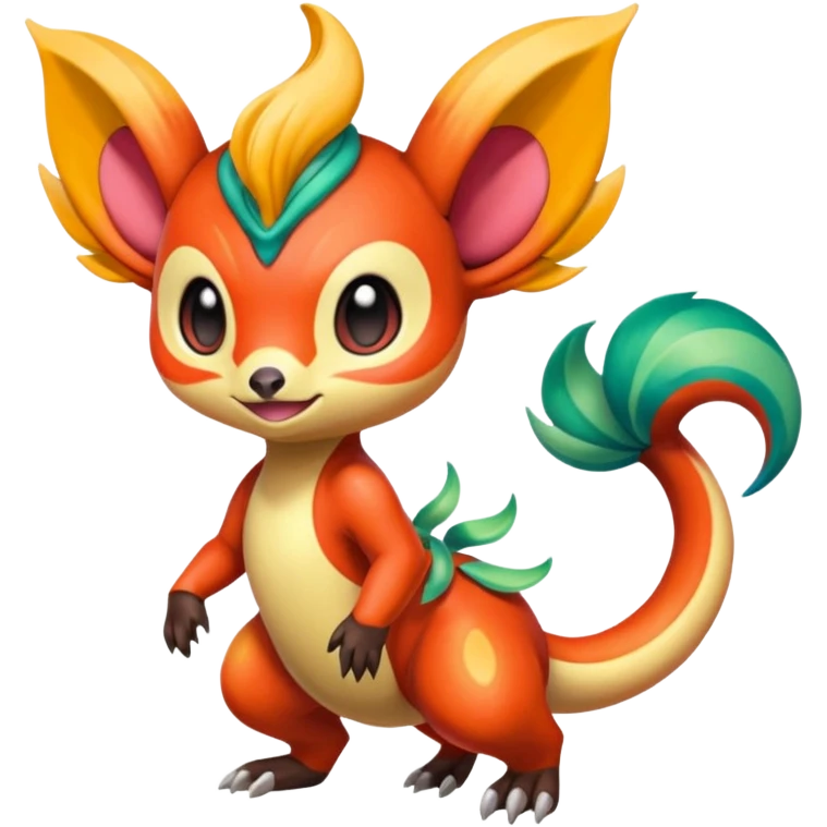 Colorful Exotic Meloetta-Chimchar-Virizion-Venom-Stitch-Fakémon-creature-hybrid emoji