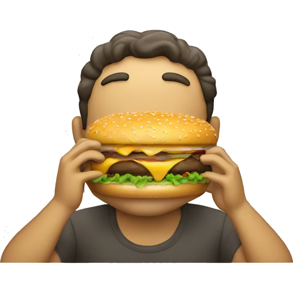 Man eating burger  emoji