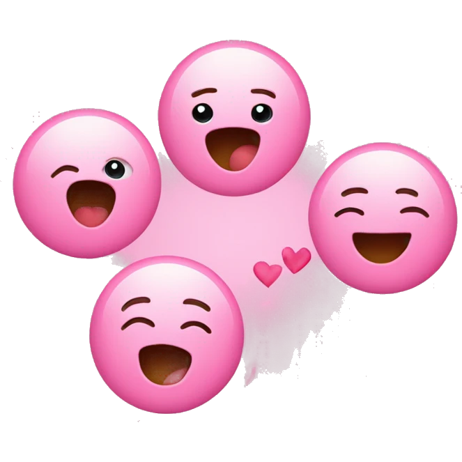 Emoji innamorato con 3 cuori rosa  emoji