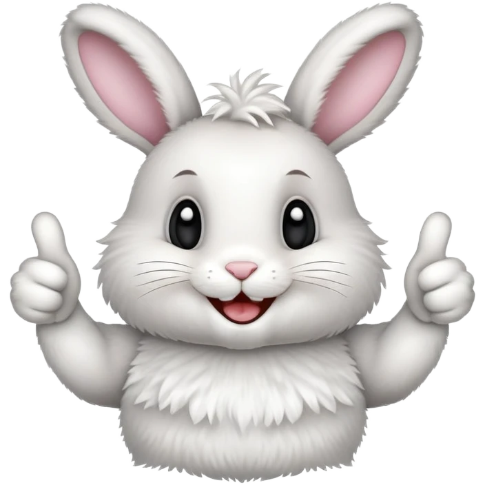 Double thumbs up thankful smiley face bunny emoji