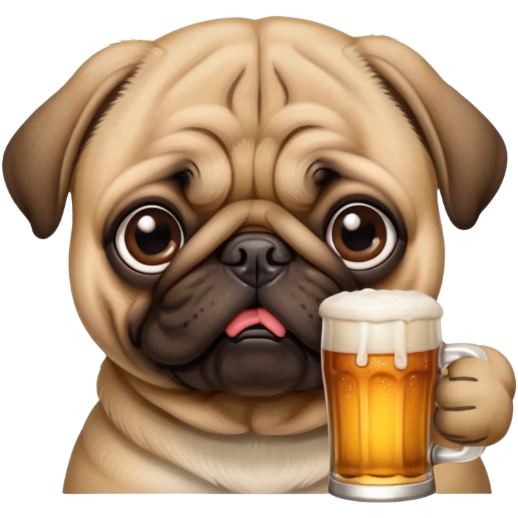 Pug with beer emoji