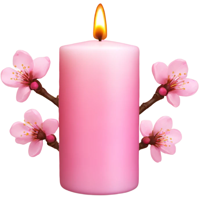 Cherry blossom candle with  logo emoji