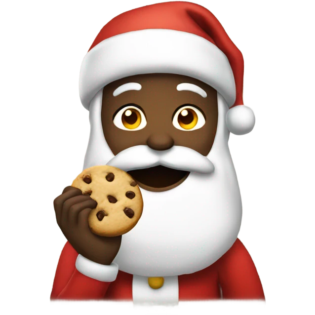 Santa eating cookies emoji