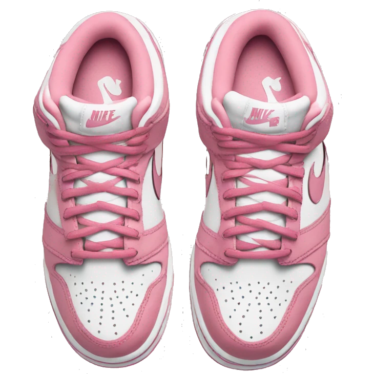 Pink and white low Nike dunk shoes  emoji
