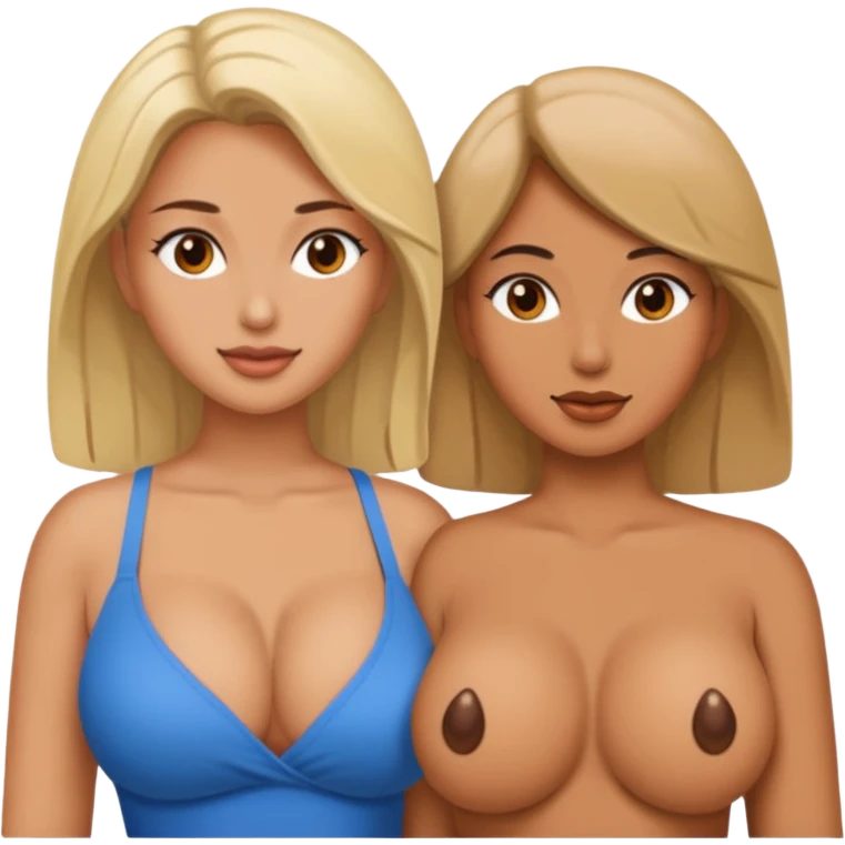 Two naked women with big tits  emoji