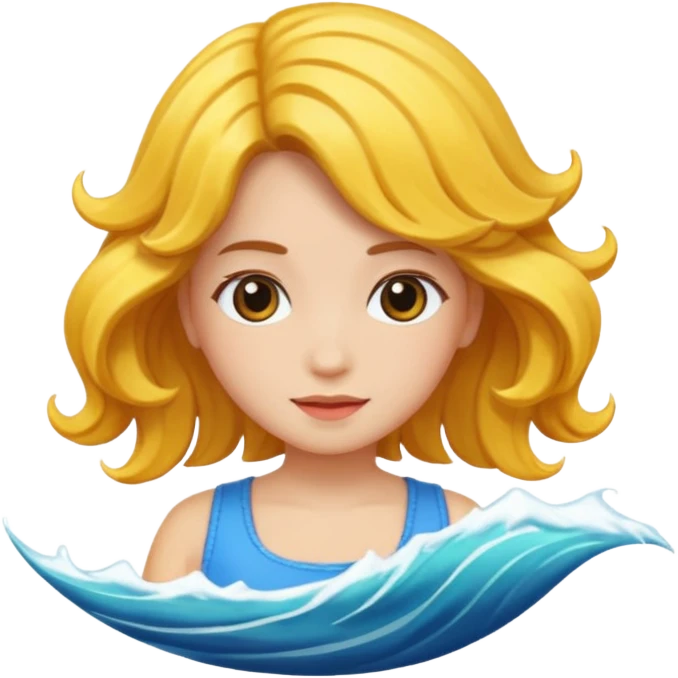 wave hair girl 2 emoji