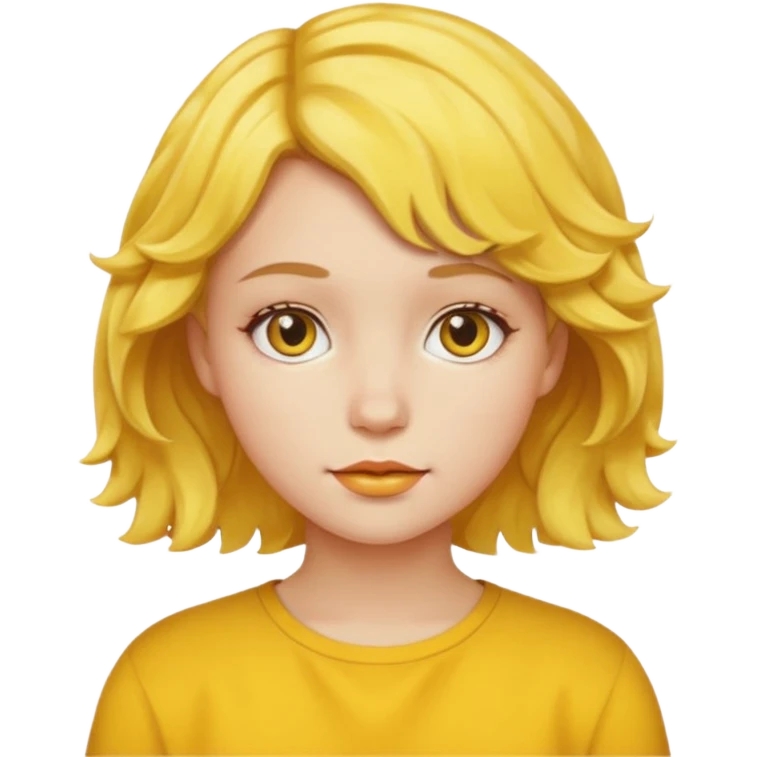 girl with yellow, short wavy hair emoji