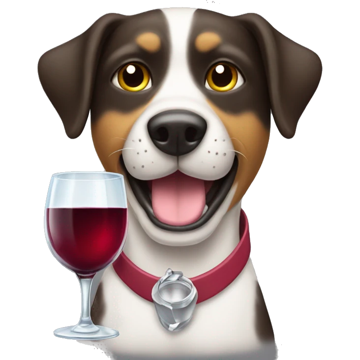 perro sabueso con copa de vino emoji
