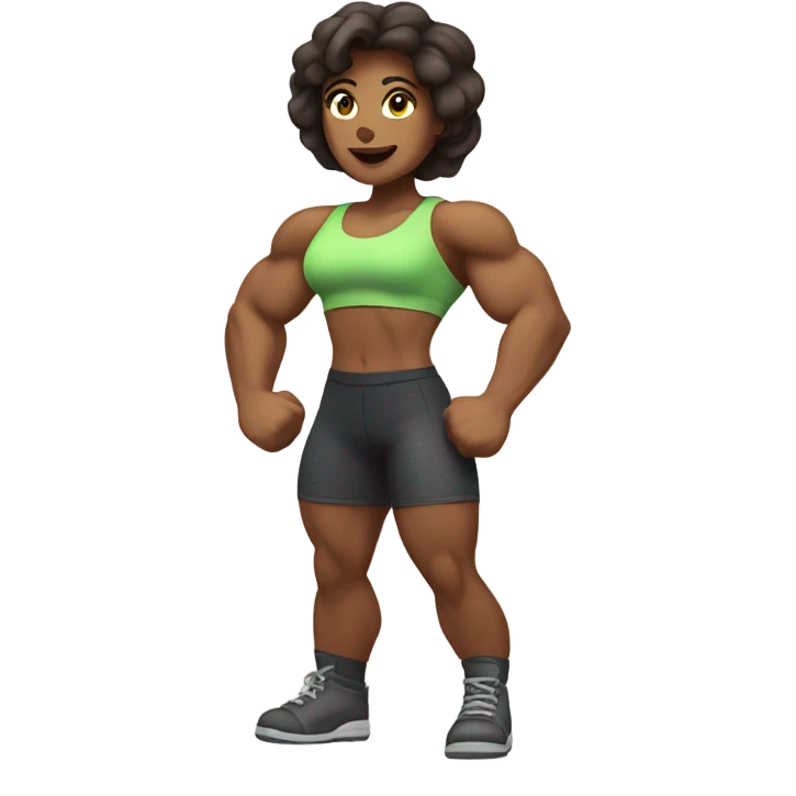 a female with really strong biceps  emoji