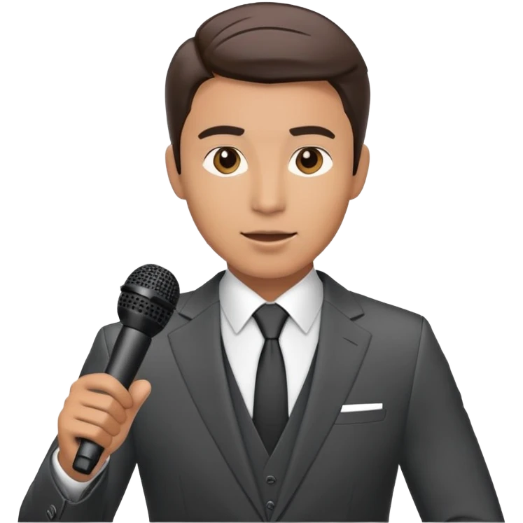 Vavinews Man, news reporter with microphone and suit emoji