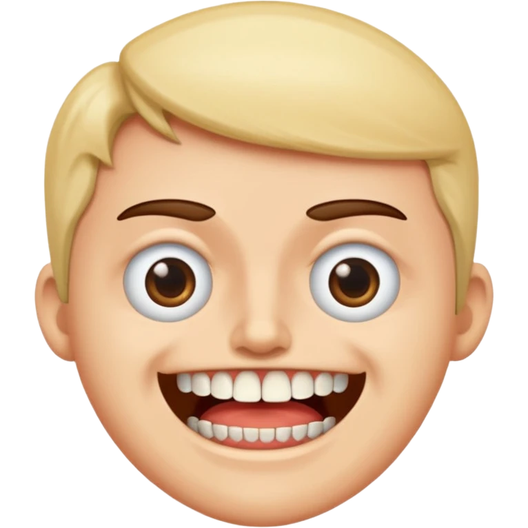 Regular emoji style twitching eye and chattering his teeth emoji