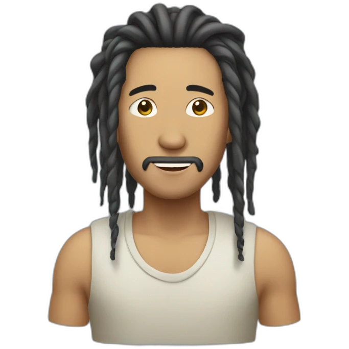 Asian man with dreds  emoji