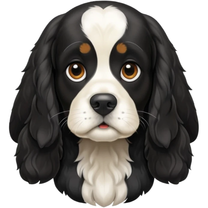 Собака русский кокер спаниель черно-белого цвета emoji